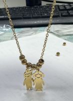 Vnox Wholesale Family Pendant Necklace Kwintas Personalized Engraving DIY Gift Jewelry
