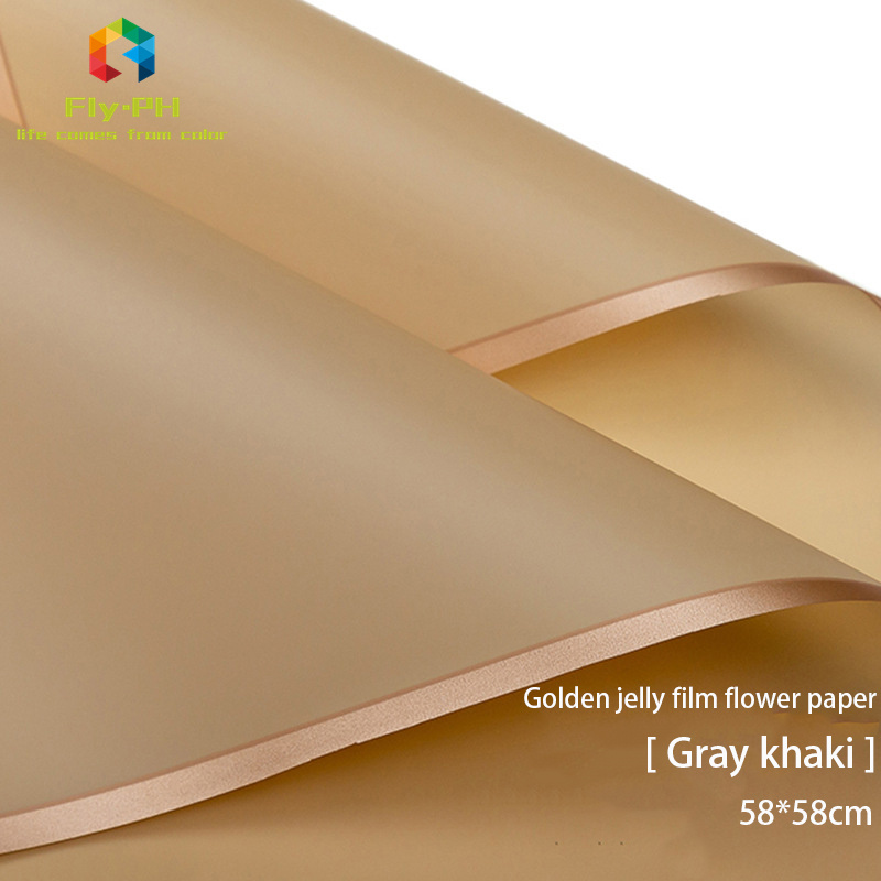 【5pcs】Flower wrapping paper Gift wrapping paper Gold edge jelly wrapping paper paper Baking wrapping paper