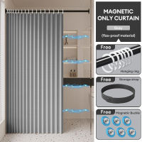 XTEN High Quality 120cm/180cm Foldable Shower Curtain Waterproof with Rod Set for Bathroom Makapal Washable Cloth