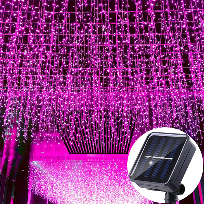 ALLEYU LED Christmas Festival Lights Icicle Light Waterfall Fairy String Curtain Lights Garland Outdoor Wedding Party