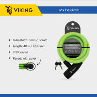 Viking Heavy Duty Steel Cable Lock for Bicycle / Bike Motorcycle Door Spare Tire (Braided Keyed Colored) - Secure Anti Theft High Security Weatherproof