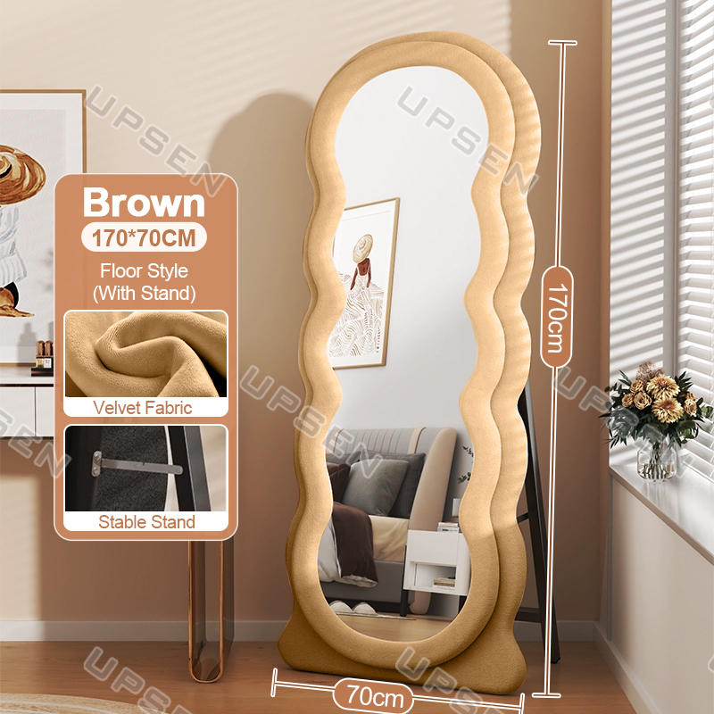 Wooden Floor Mirror with Foldable Stand Full Body Mirror With Stand Full-Length Mirror Wall Whole Body Mirror With Bracket