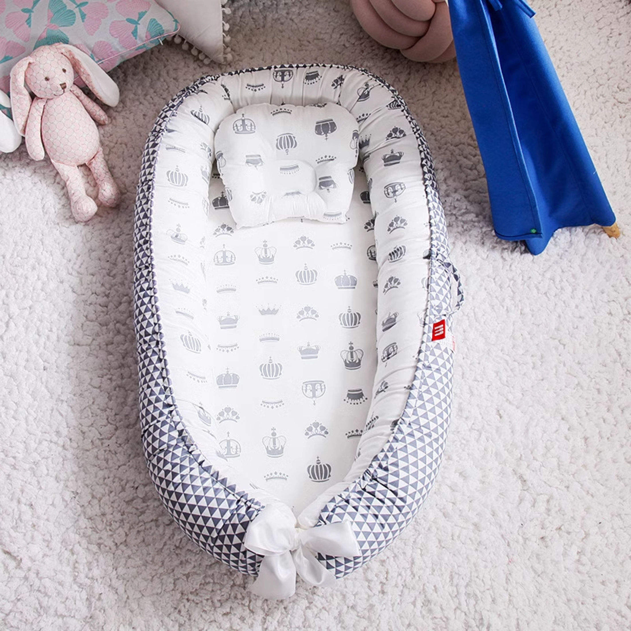 Baby Bed Cotton Crib Foldable Bed Newborn Baby Crib Portable Bassinet Bed Bionic Bed Newborn Sleep Bed Removing Crib