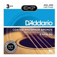 D’Addario Acoustic Guitar StringsEXP16/EXP26 Coated Phosphor Bronze Guitar Strings 3-Pack