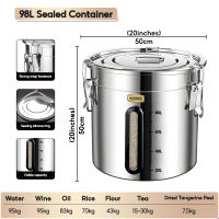 MODOFO 304 Metal stainless steel closed food container rice dispenser rice bucket against insects moisture
