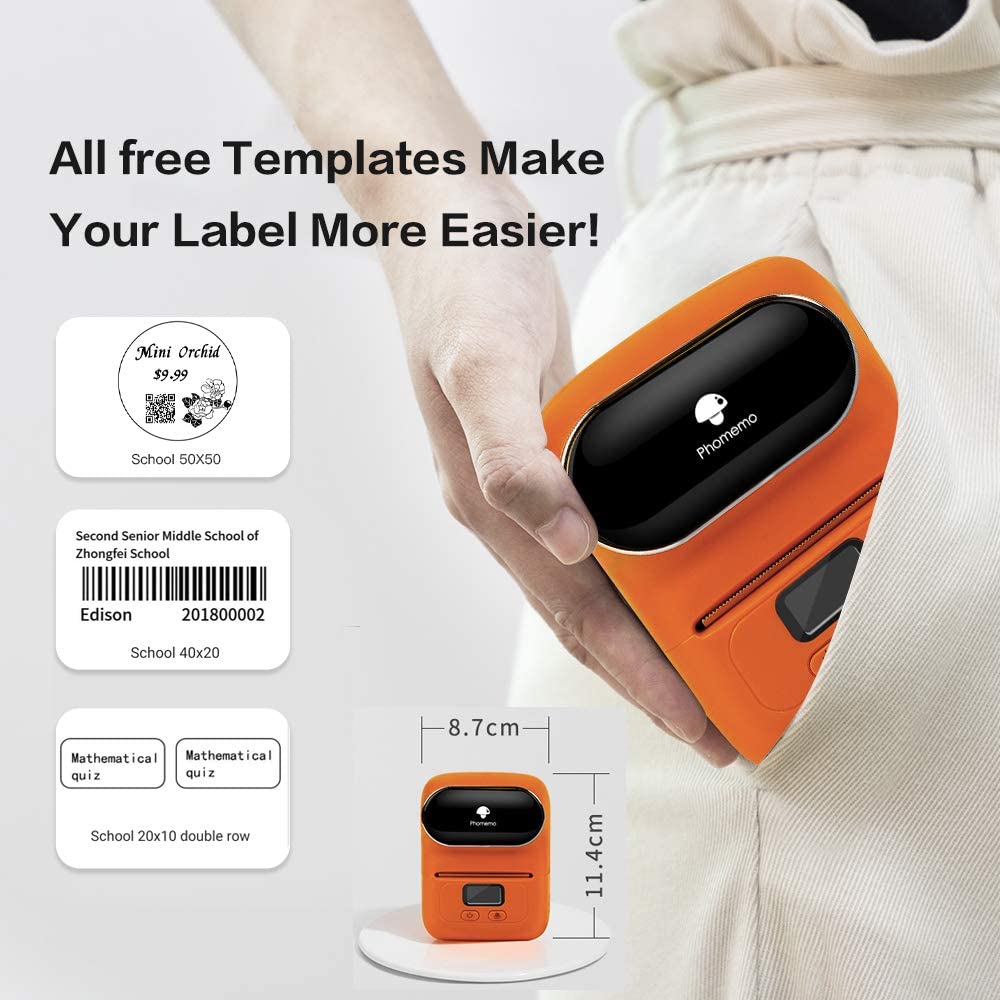 Phomemo M110 Bluetooth Thermal Label PrinterInk free Portable Label