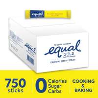 Equal Gold Zero Calorie Sweetener 750 Sticks - 1 Box (Keto Diet Friendly Diabetic Friendly)