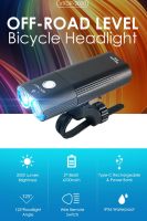 Gaciron V9DP-2000 Lumen Front Bike Light USB Rechargable IPX6 6700mAh type C charging