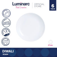 Luminarc 6pcs N3604 Diwali Flat Dinner Plate 27cm FPAD030