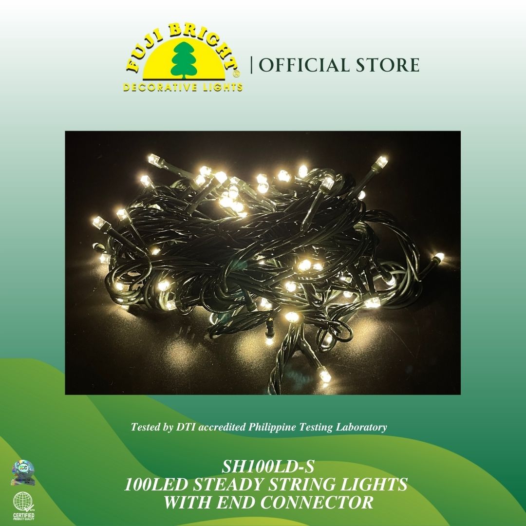 FUJI BRIGHT 100 LED STEADY STRING LIGHTS W/ END CONNECTOR CHRSTMAS LIGHTS