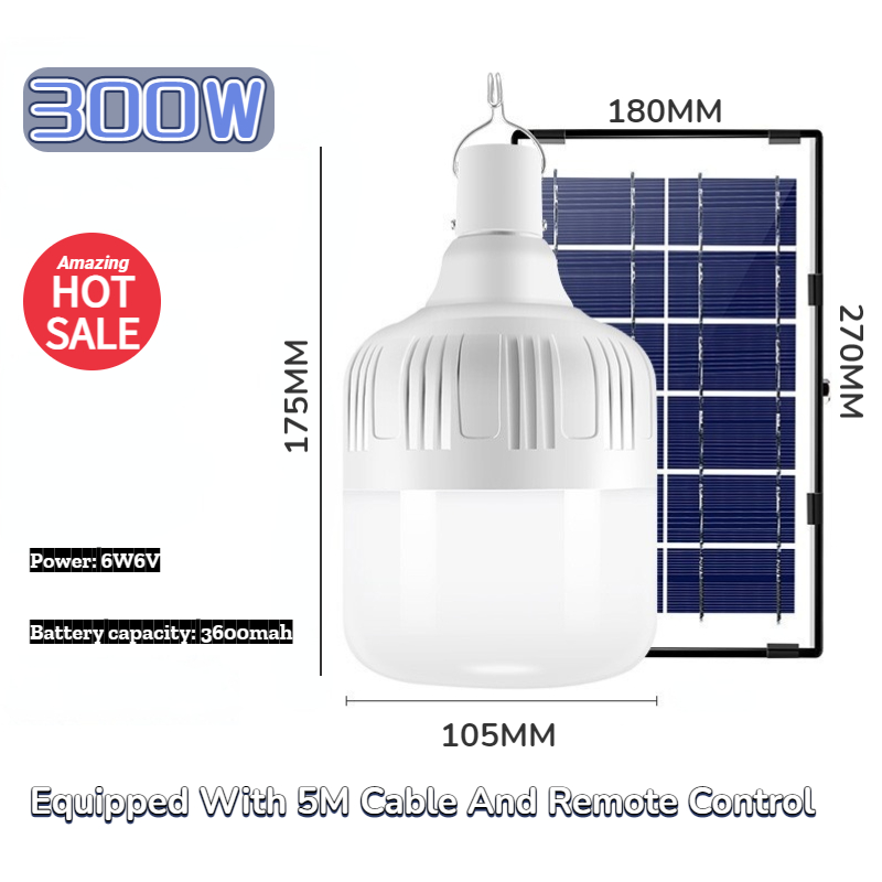 Solar Bulb Light Indoor House Rechargeable Solar LED Light NSS Bulb 300W 400W 500W 600W