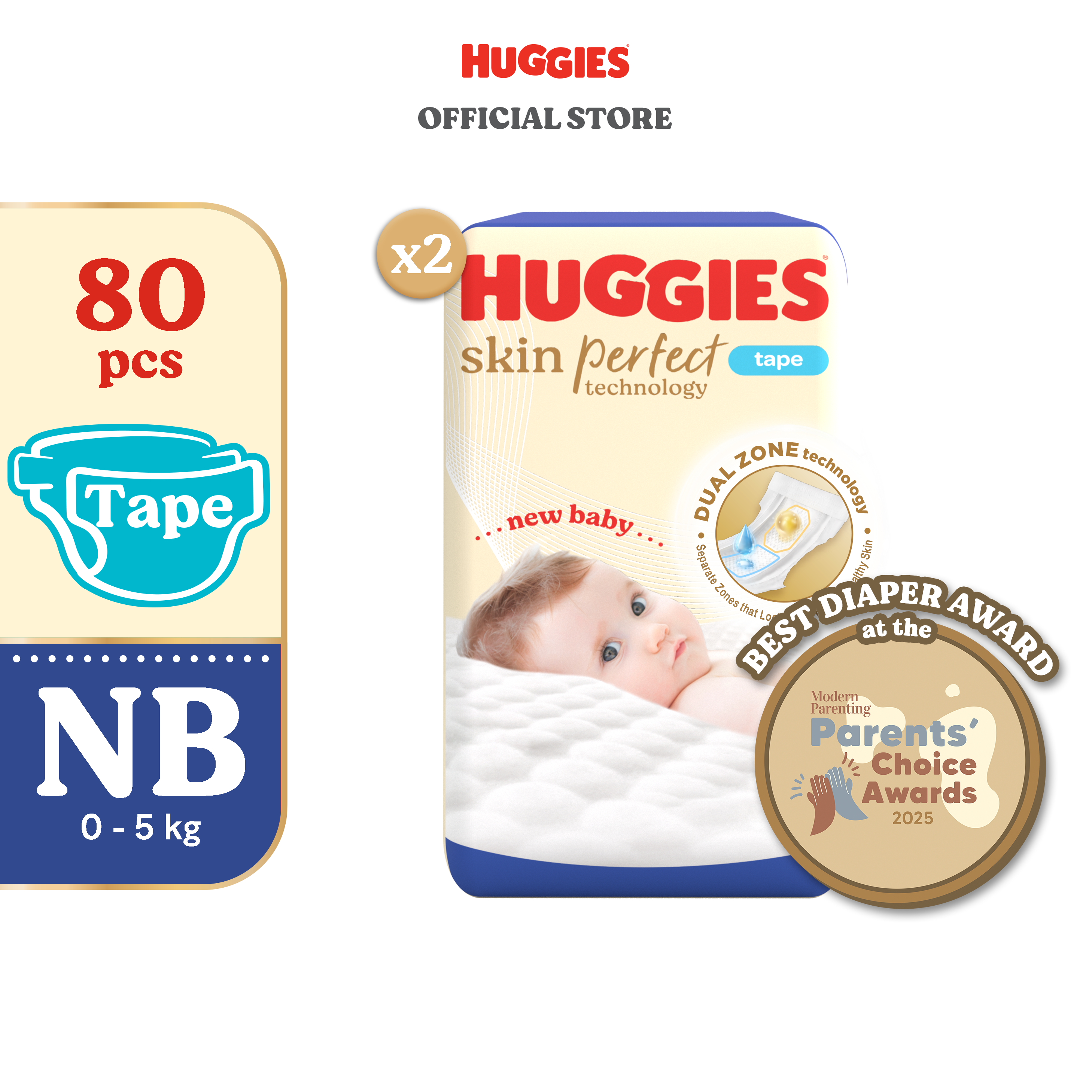 Huggies Skin Perfect Diaper - Newborn 80 pcs