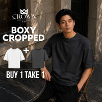 Crown Buy 1 Take 1 Boxy Cropped Plain Tshirt for Men & Women Boxy Oversize Fit Tops Loose Fit Plus Size crop shirts men