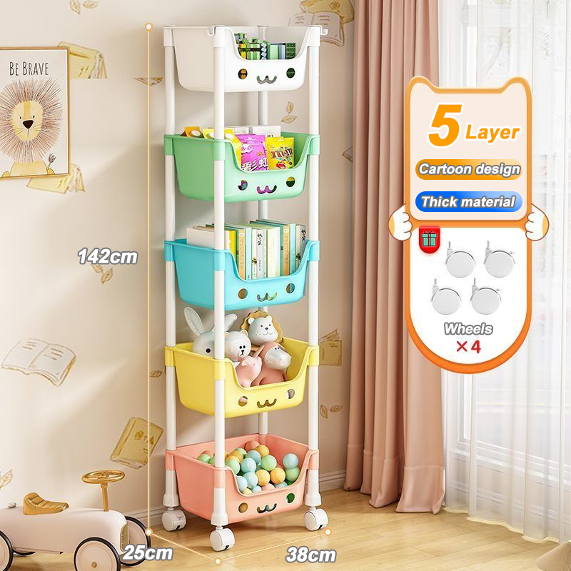 2/3/4 Layers Toy Storage Rack Baby Trolley Organizer Multi-functional Storage Organizer Storage Rack With Wheels