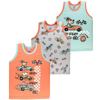 Teeter Totter 3-piece Boy 2 to 5 year olds Cotton Sando Top (Racer Dogs) 3in1 pack