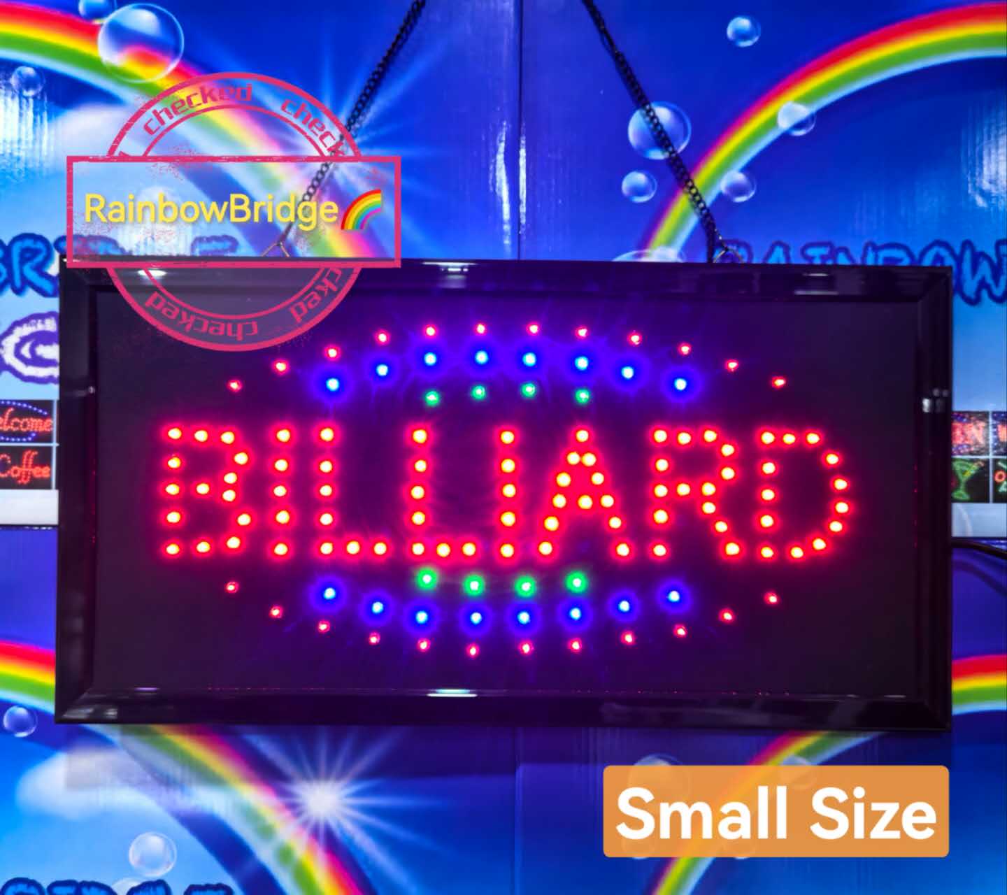 BILLIARD - RAINBOW BRIDGE LED SIGNAGE (New-Small-Large) #SIZE: W48cm & W60cm Big #881