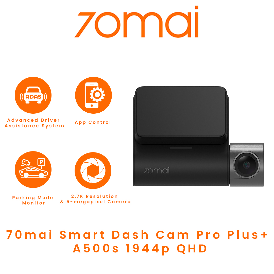 70mai Smart Dash Cam Pro Plus+ A500s 1944p QHD or With Rear Cam