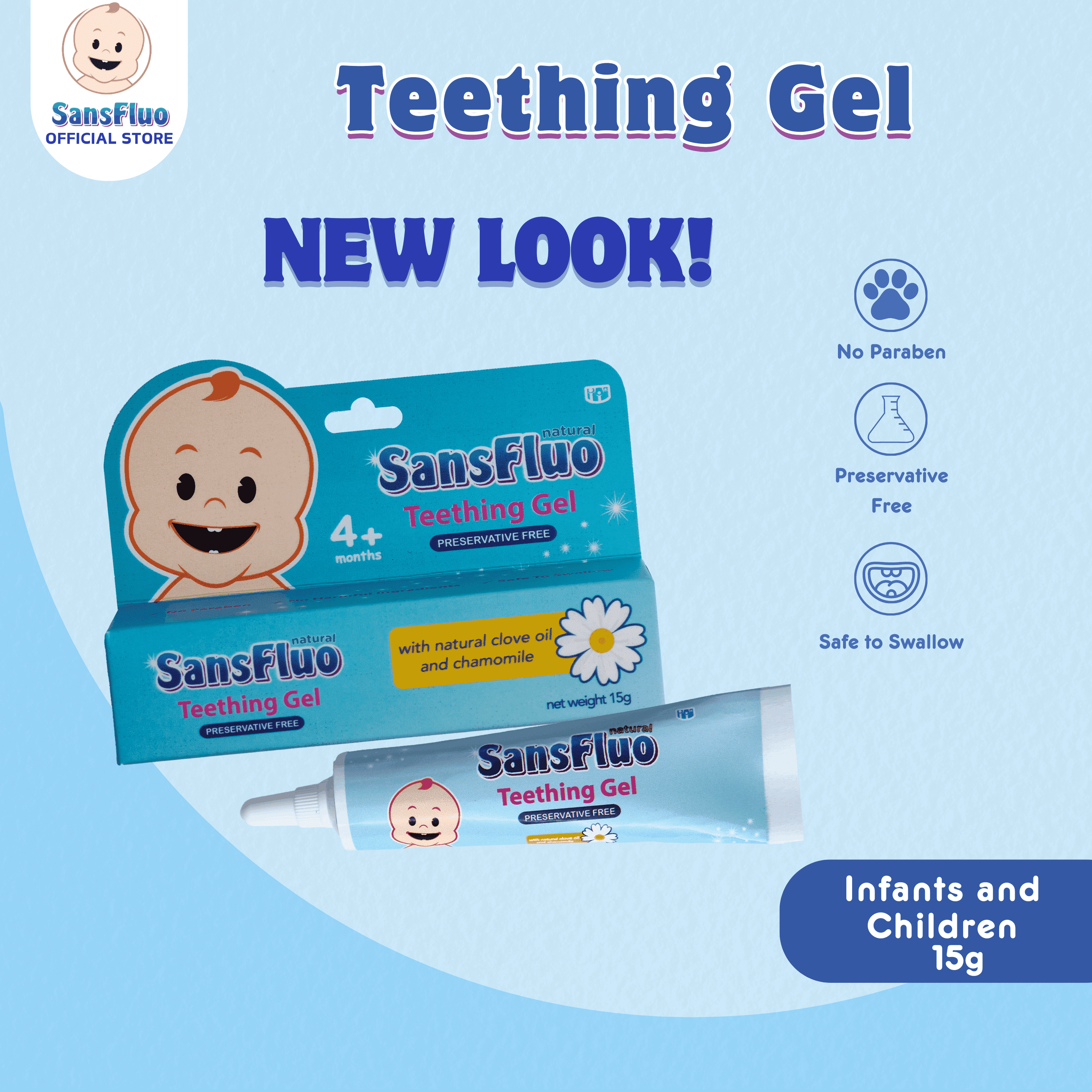 SansFluo Natural Teething Gel 15g