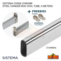 Sistema CH006 & CH006HA Chrome Steel Steel Hanger Rod Oval Tube and Oval Flange For Wardrobe