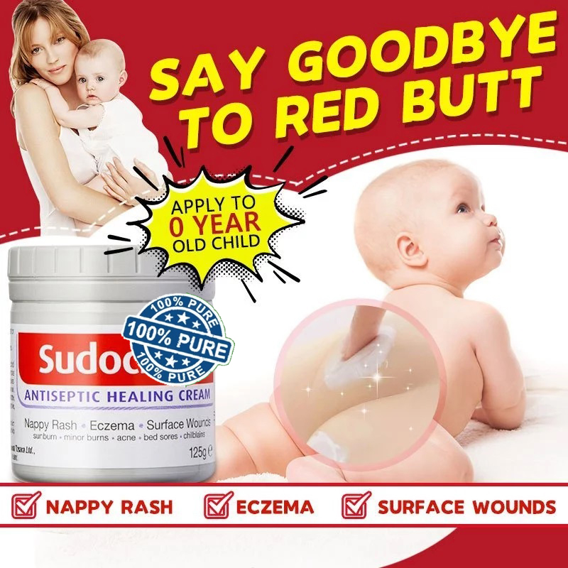 100% AUTHENTIC SUDOCREM Antiseptic Baby Skin Healing Cream Nappy Rash Relief (Made in Ireland)125g