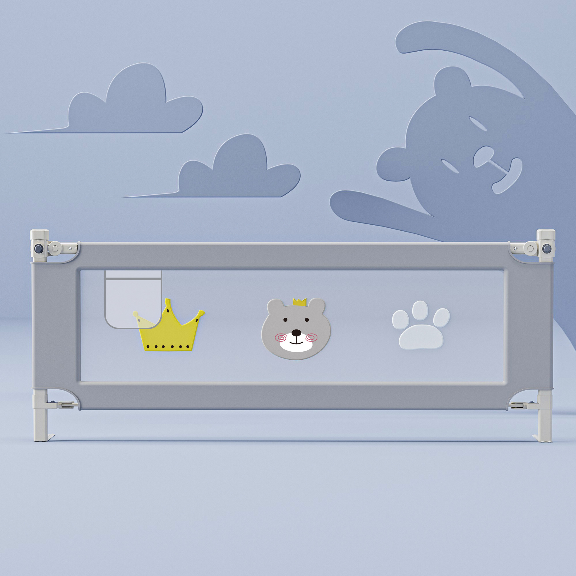 【7th Gen】Bed Rails For Baby Anti-fall Baby Bed Fence Bed Guard Vertical Lifting Height Adjustable