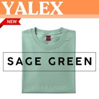 Yalex Plain T-Shirts in SAGE GREEN COLOR Cotton with Red Label and Ziplock for Kids and Adults BY LOVESHOP