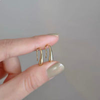 MONIKO Original Design Water Drop-shaped Copper Earrings with Minimalist Ear Hooks in Gold and Silver Colors