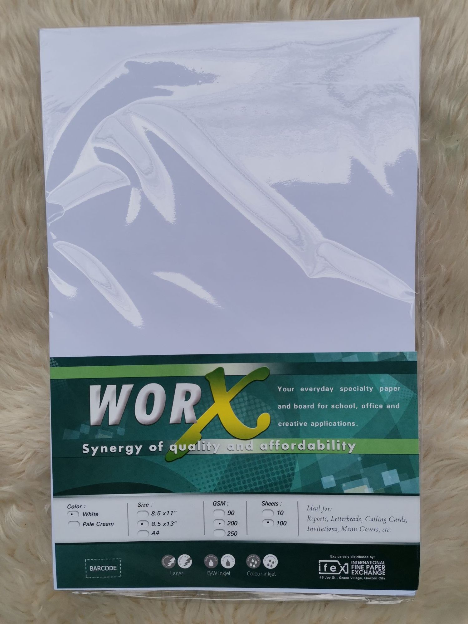 Worx Specialty Paper 200gsm/90gsm White / Pale Cream (100 sheets)
