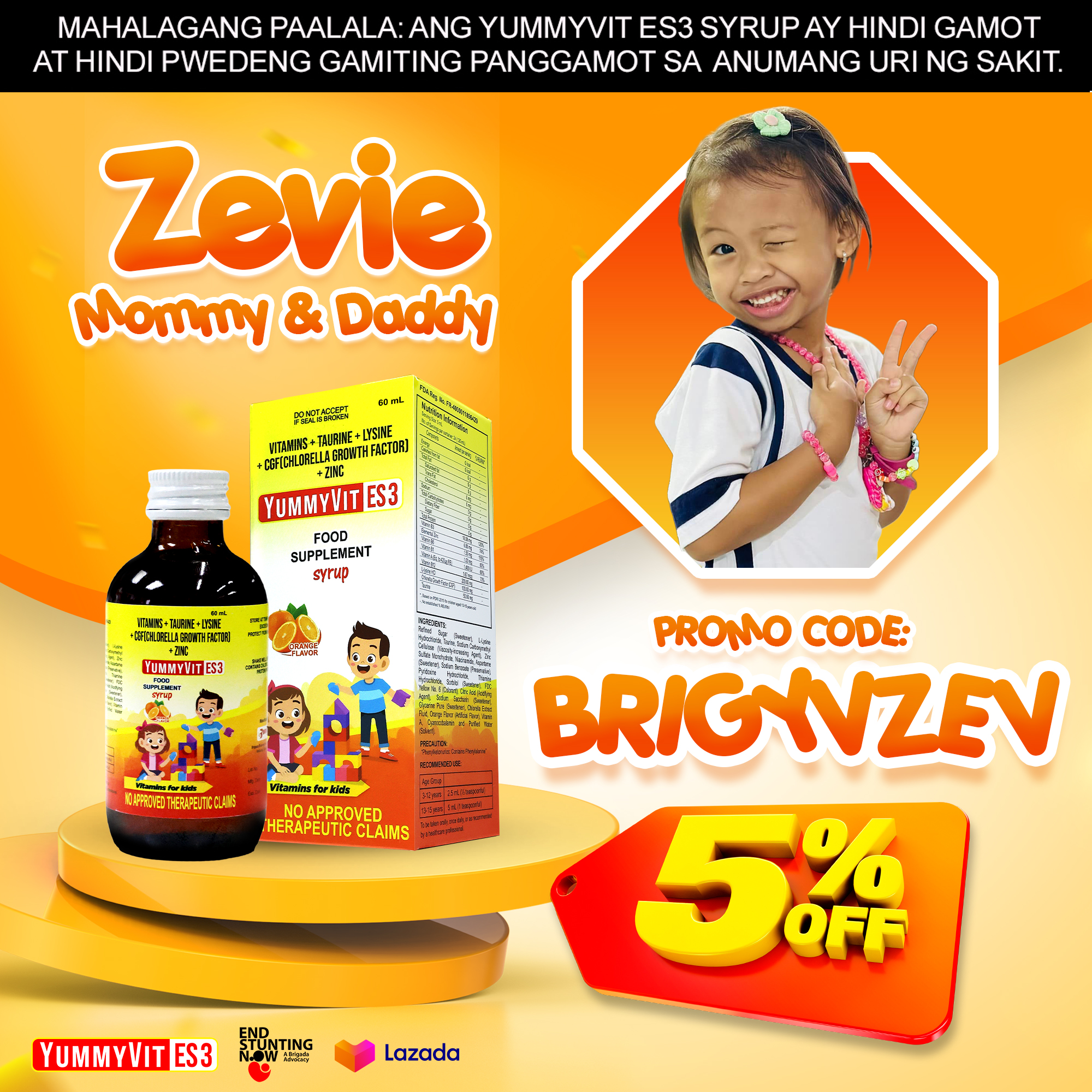 YUMMYVIT SYRUP ES3 (Zevie Mommy & Daddy 5% Discount)
