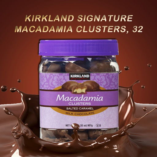 Kirkland Signature Macadamia Clusters Salted Caramel Milk Chocolate
