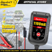LST 12V 1.1A Car Battery Trickle Charger Maintainer 4-Stage Smart Float Charger For Car Motorcycle Lawn Acid Batteries