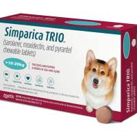 SIMPARICA TRIO FOR DOGS 10 KG TO 20 KG (3 TABLETS PER BOX)
