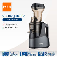 MIUI 250W AC Slow Press Juicer Electric Juicer Stainless Steel Material 7 Grade Spiral Extraction Orange Lemon Safe for Home Use