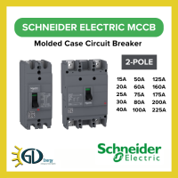 ORIGINAL Schneider MCCB EZCH Series 2Pole 15A upto 250A 80kAIC - 220V/230V/415V/440V/550V/690 AC