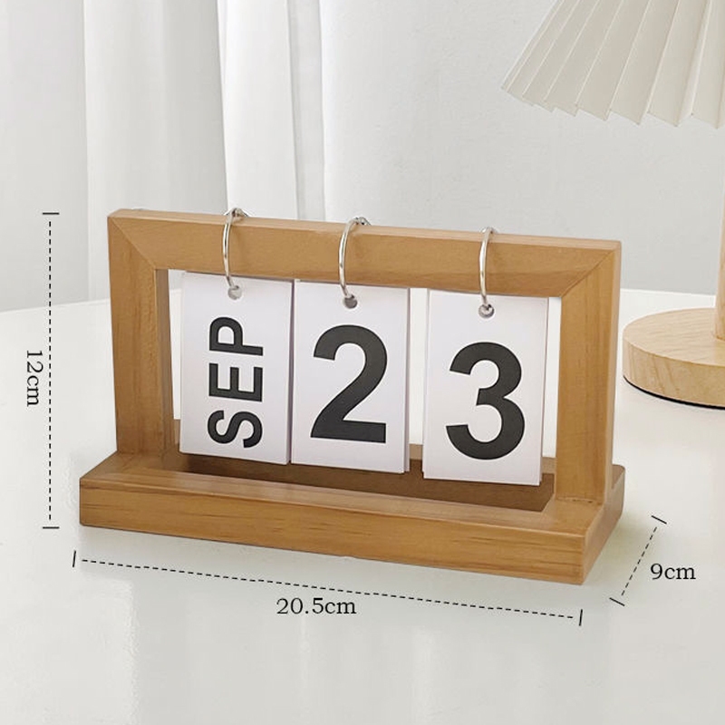 1PC Classy Page Wooden Flip Calendar Board Minimalist Desktop Table Home Office Decoration Display TH