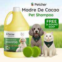 Petcher Madre De Cacao Pet Shampoo 1 Gallon with Soap for Dogs and Cats
