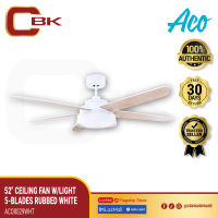 ACO ACO8029WHT CEILING FAN AMAIA W/ LED LIGHT 5-BLD 52″ RUBBED WHITE - WITH REMOTE