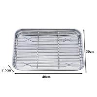 Stainless Steel Baking Tray with Removable Cooling Rack Set Non-stick Chips Basket Baking Dish Grill Mesh BBQ Tray