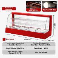 WISSEN heavy-duty heat preservation food display cabinet electric food heater Curve Glass