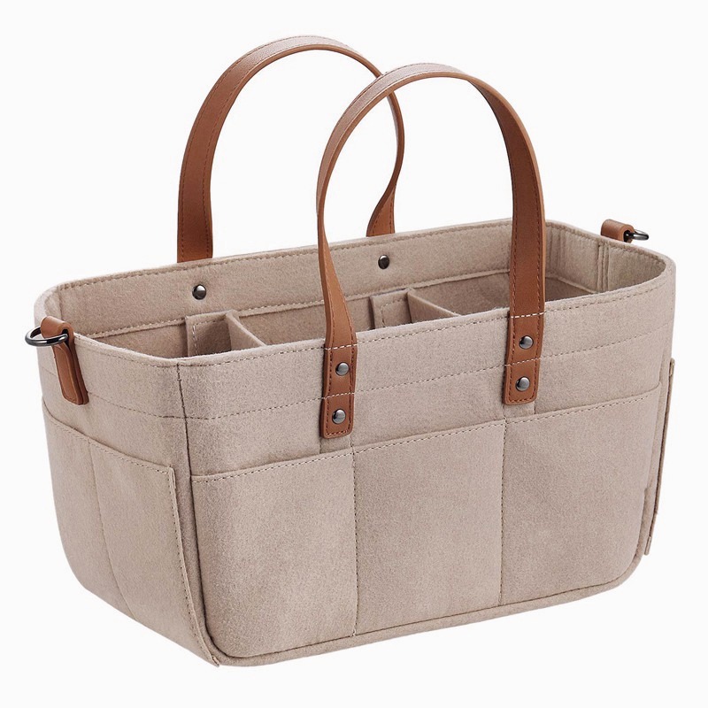 SOFTHOME Diaper Bag Organizer Diaper Baby Bag Organizer Storage Large Capacity Mommy Nursery Bag with Leather Handles