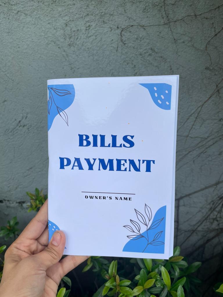 BILLS PAYMENT TRACKER Notebook 70 gsm Paper Back to Back print expenses bills internet electric water loan payment bills tracker