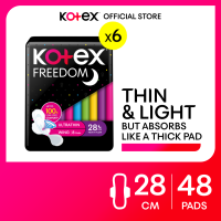 Kotex Freedom Ultrathin Sanitary Napkins 28cm - 8 Pads x 6 Packs (48 Pads)
