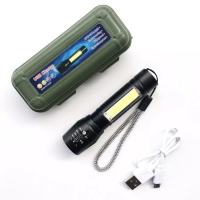 Police Cree Mini LED Flashlight Rechargeable Waterproof USB Charging