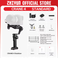 ZHIYUN Crane 4 3-Axis Gimbal Stabilizer for DSLR and Mirrorless Camera Nikon Sony Panasonic Canon Fujifilm BMPCC 6K Fill Light PD Fast Charge
