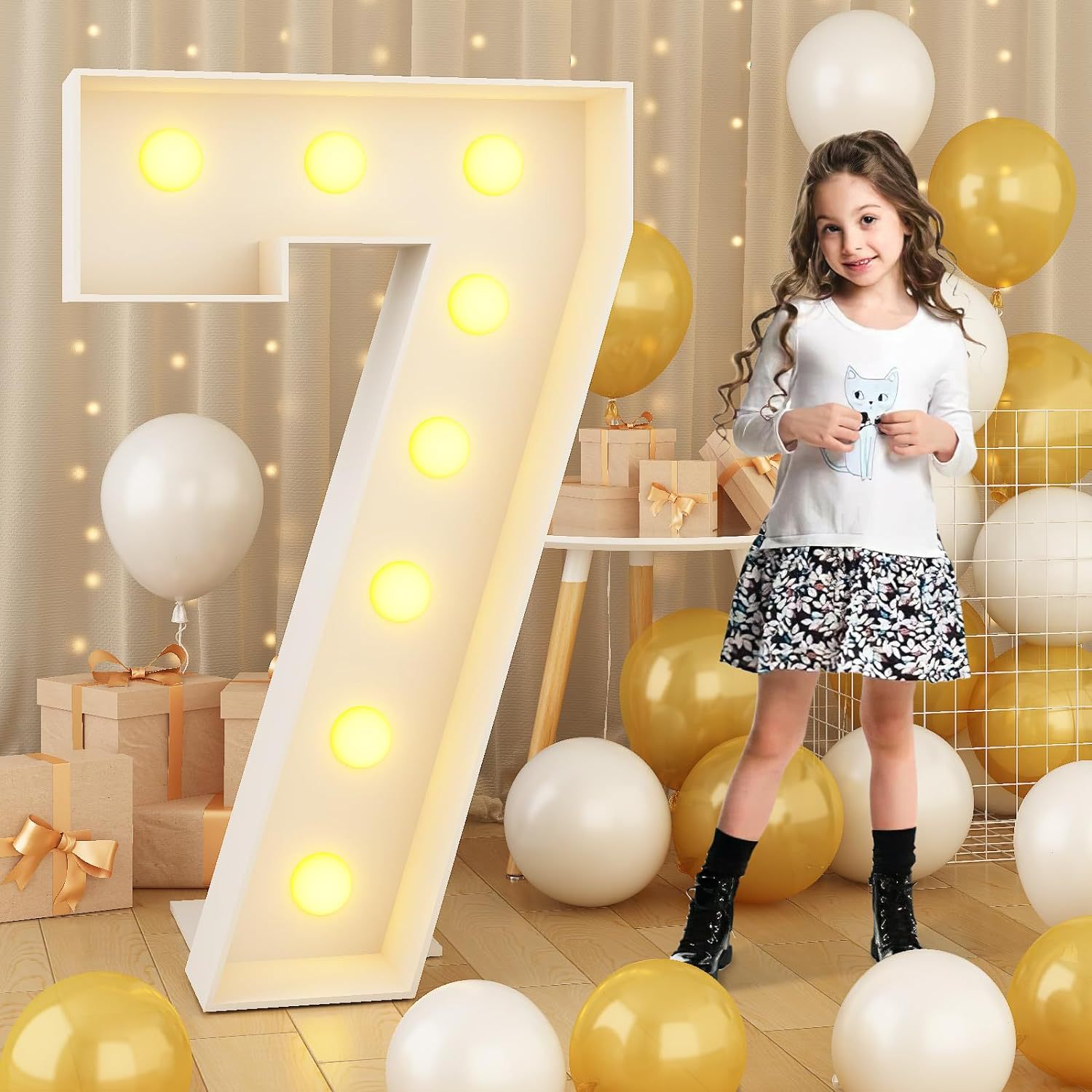 Elegant LED Light-Up Marquee Numbers Set for Birthday & Event Decorations