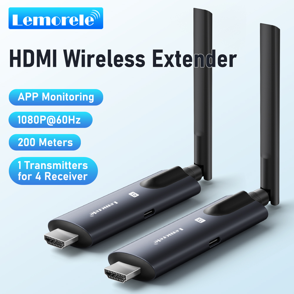Lemorele R1000 HDMI เครื่องส่งและรับสัญญาณไร้สาย Expander ไร้สาย 1080P 60HZ 2.4 + 5GWiFi 200M รองรับ 1 RX + 3 TuTuLinks สำหรับจอแสดงผล / โปรเจ็กเตอร์ / ทีวี ราคา 2,199 บาท*ส่งฟรี
