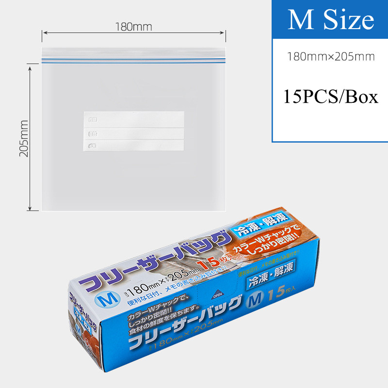 Japan Original Thicken Transparent Fresh Keeping Bag Reusable Food Storage Bags with Zipper Waterproof Anti-cross Smell Storage Pouch Organizer