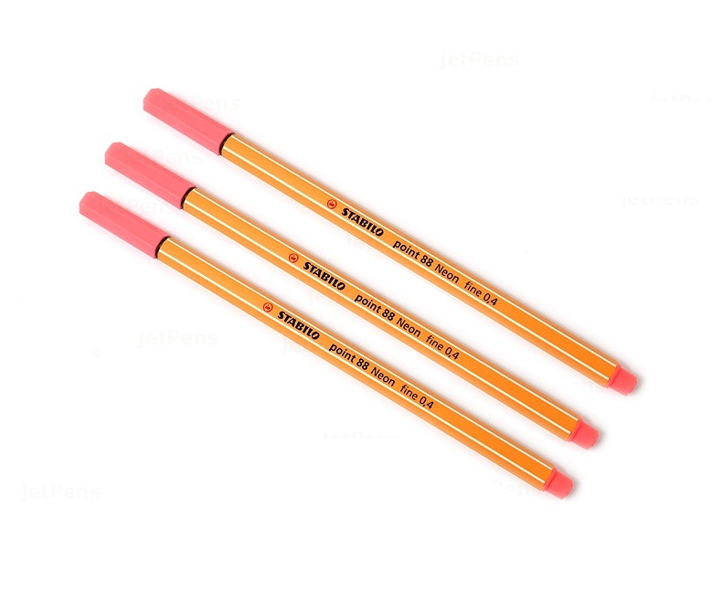 Stabilo Point 88 Fineliner Marker Pen Neon Red - 0.4 mm 3s 4s 5s 10s
