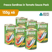 Fresca Sardines in Tomato Sauce 155g (Pack of 6pcs) - Rich in Calcium Protein & Lycopene