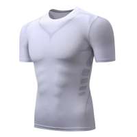 Mens Pro Compression T Shirts Gym Fitness Sportswear Quick-dry Running Jogging Traning Tights Short-Sleeved